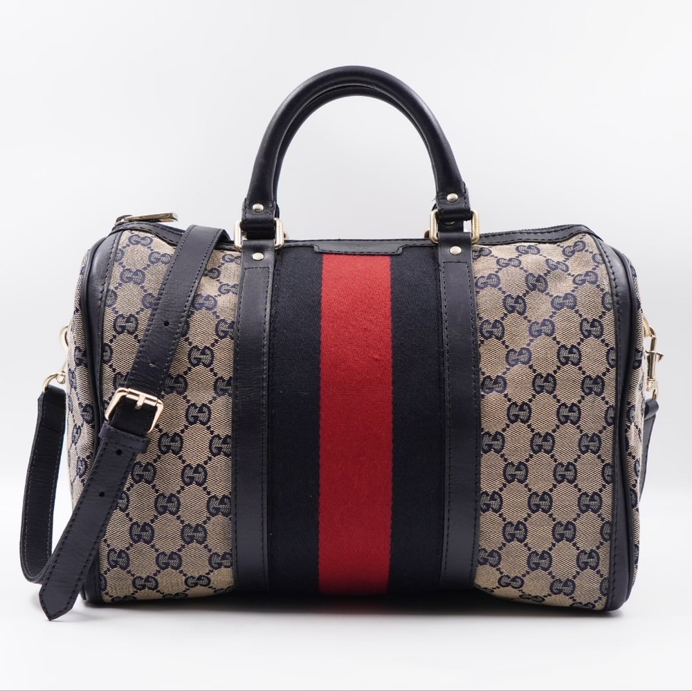 ❌️❌️SOLD❌️❌️BK23 💖 GUCCI GG Monogram Vintage Web Boston - Picture 1 of 16
